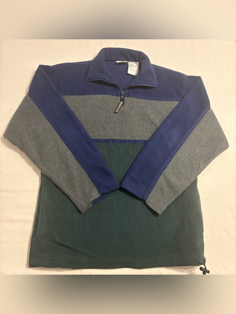 Vintage 90’s Jerzees World Class Colorblock Fleece 1/4 Zip Pullover Gorpcore Y2K